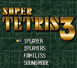 Super Tetris 3 Title Screen